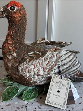 John Derian for Target 16" Beaded Grouse Pillow - Decorative Bird Accent